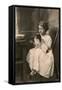 Little Girl with King Charles Spaniel-null-Framed Stretched Canvas