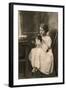 Little Girl with King Charles Spaniel-null-Framed Photographic Print