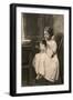 Little Girl with King Charles Spaniel-null-Framed Photographic Print