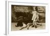 Little Girl with Large Dog-null-Framed Art Print