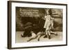 Little Girl with Large Dog-null-Framed Art Print