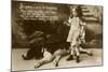 Little Girl with Large Dog-null-Mounted Art Print