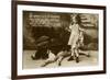 Little Girl with Large Dog-null-Framed Art Print