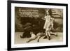 Little Girl with Large Dog-null-Framed Art Print