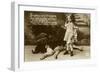 Little Girl with Large Dog-null-Framed Art Print