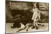 Little Girl with Large Dog-null-Mounted Art Print