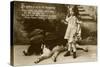 Little Girl with Large Dog-null-Stretched Canvas