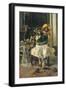 Little Girl with Yellow Scarf-Antonio Mancini-Framed Art Print