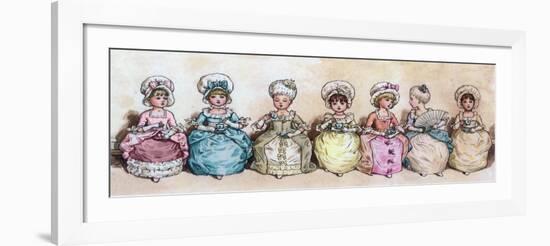 Little Girls at Tea Time-Vintage Apple Collection-Framed Giclee Print