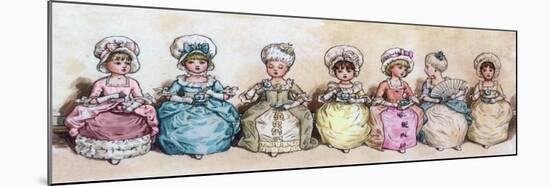 Little Girls at Tea Time-Vintage Apple Collection-Mounted Giclee Print