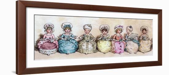 Little Girls at Tea Time-Vintage Apple Collection-Framed Giclee Print