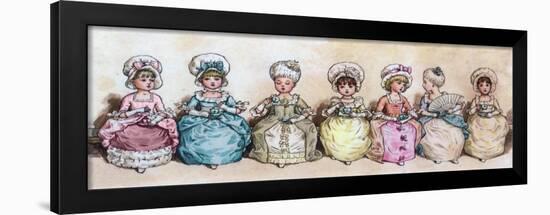 Little Girls at Tea Time-Vintage Apple Collection-Framed Giclee Print