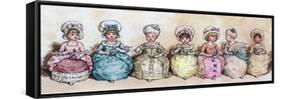 Little Girls at Tea Time-Vintage Apple Collection-Framed Stretched Canvas