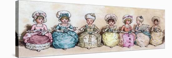 Little Girls at Tea Time-Vintage Apple Collection-Stretched Canvas