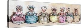 Little Girls at Tea Time-Vintage Apple Collection-Stretched Canvas