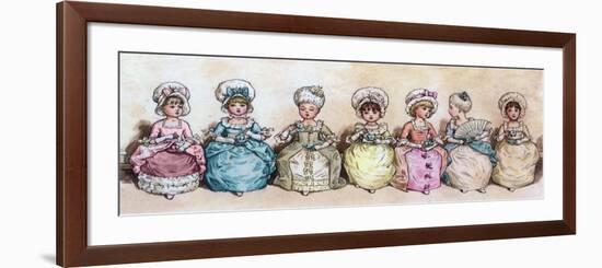 Little Girls at Tea Time-Vintage Apple Collection-Framed Giclee Print