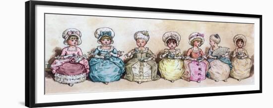 Little Girls at Tea Time-Vintage Apple Collection-Framed Giclee Print