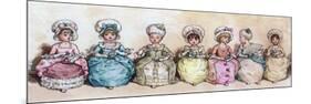 Little Girls at Tea Time-Vintage Apple Collection-Mounted Giclee Print