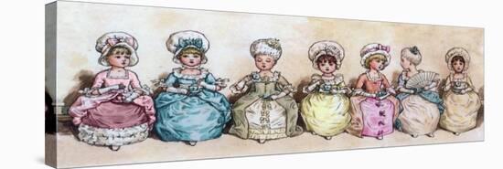 Little Girls at Tea Time-Vintage Apple Collection-Stretched Canvas