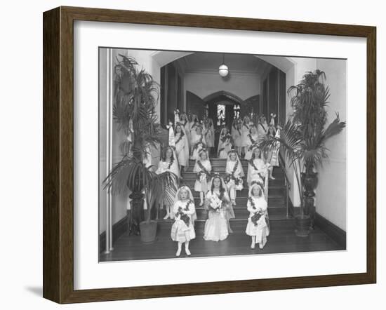 Little Girls at the The Roman Catholic Orphan Asylum-William Davis Hassler-Framed Photographic Print