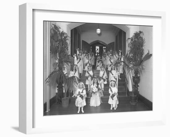 Little Girls at the The Roman Catholic Orphan Asylum-William Davis Hassler-Framed Photographic Print