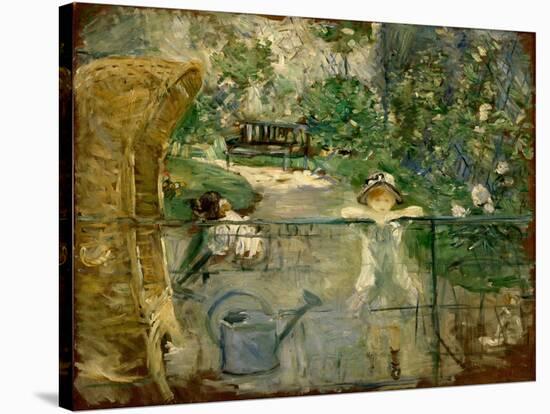 Little Girls in the Garden Or, the Basket Chair, 1885 (Oil on Canvas)-Berthe Morisot-Stretched Canvas