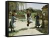 Little Girls Jumping Rope; Gamines Sautant a La Corde, 1888-Alphonse Etienne Dinet-Framed Stretched Canvas