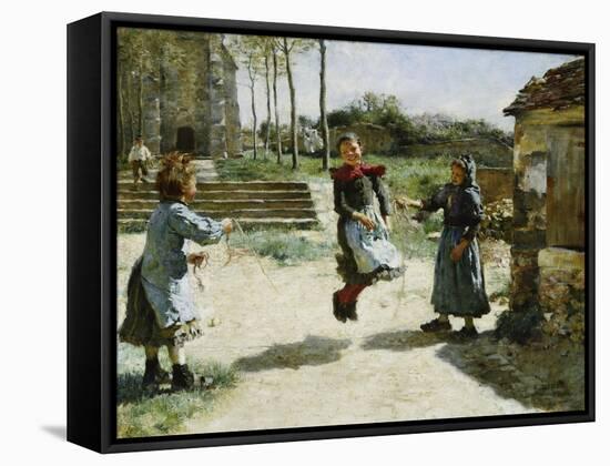 Little Girls Jumping Rope-Alphonse Etienne Dinet-Framed Stretched Canvas