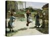 Little Girls Jumping Rope-Alphonse Etienne Dinet-Stretched Canvas