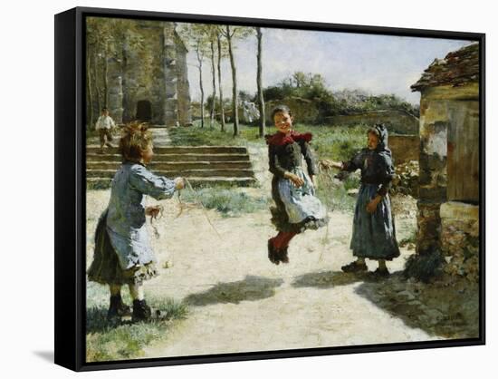 Little Girls Jumping Rope-Alphonse Etienne Dinet-Framed Stretched Canvas