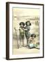 Little Girls on Beach-null-Framed Art Print