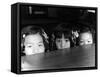 Little Girls Peeking over Rim of Table at California Chinese Mission School-Alfred Eisenstaedt-Framed Stretched Canvas