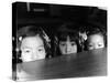 Little Girls Peeking over Rim of Table at California Chinese Mission School-Alfred Eisenstaedt-Stretched Canvas