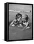 Little Girls Playing Together on a Beach-Lisa Larsen-Framed Stretched Canvas