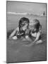 Little Girls Playing Together on a Beach-Lisa Larsen-Mounted Photographic Print