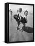 Little Girls Playing Together on a Beach-Lisa Larsen-Framed Stretched Canvas