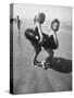 Little Girls Playing Together on a Beach-Lisa Larsen-Stretched Canvas