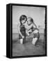 Little Girls Playing Together on a Beach-Lisa Larsen-Framed Stretched Canvas