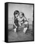 Little Girls Playing Together on a Beach-Lisa Larsen-Framed Stretched Canvas