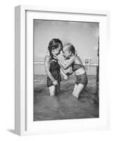 Little Girls Playing Together on a Beach-Lisa Larsen-Framed Photographic Print