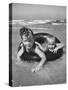 Little Girls Playing Together on a Beach-Lisa Larsen-Stretched Canvas