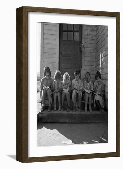 Little Girls Read their Lessons-Dorothea Lange-Framed Art Print