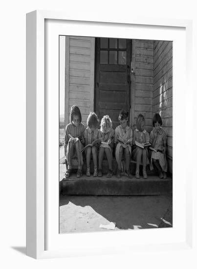 Little Girls Read their Lessons-Dorothea Lange-Framed Art Print