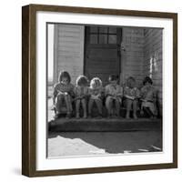 Little Girls Read their Lessons-Dorothea Lange-Framed Art Print