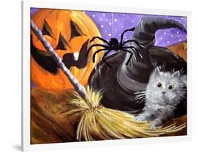 Little Gray Halloween Kitten-sylvia pimental-Framed Art Print