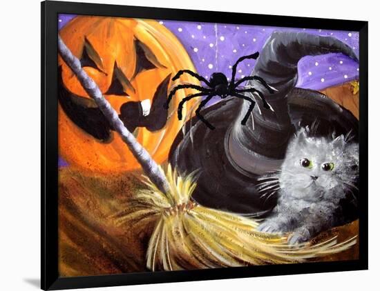 Little Gray Halloween Kitten-sylvia pimental-Framed Art Print