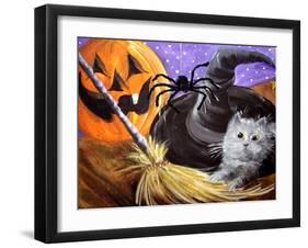 Little Gray Halloween Kitten-sylvia pimental-Framed Art Print