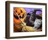 Little Gray Halloween Kitten-sylvia pimental-Framed Art Print