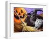 Little Gray Halloween Kitten-sylvia pimental-Framed Art Print