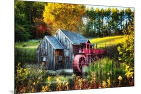 Little Grist Mill In Autumn Colors-George Oze-Mounted Premium Photographic Print